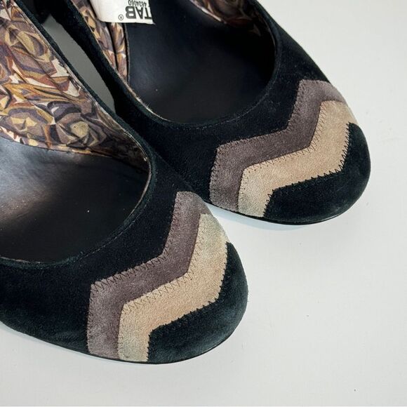 Missoni for Target Black Brown Suede Mod Block Heels 7 - Picture 4 of 10